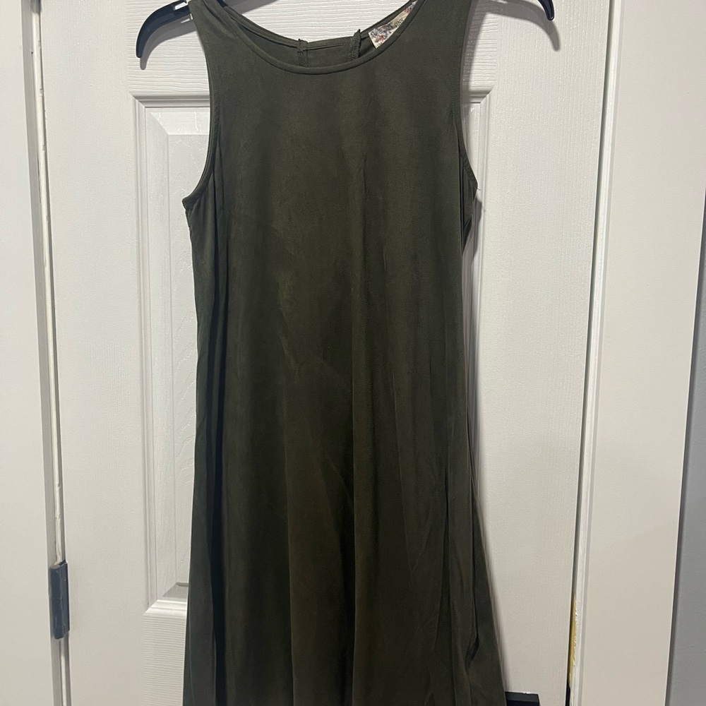 Sleeveless Olive Green Dress
